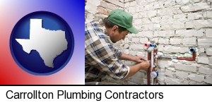 Carrollton, Texas - a plumbing contractor installing new water supply lines