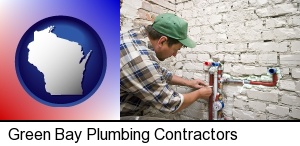 Green Bay, Wisconsin - a plumbing contractor installing new water supply lines