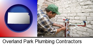 Overland Park, Kansas - a plumbing contractor installing new water supply lines