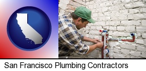 a plumbing contractor installing new water supply lines in San Francisco, CA