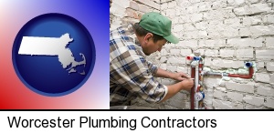 Worcester, Massachusetts - a plumbing contractor installing new water supply lines