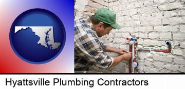 a plumbing contractor installing new water supply lines in Hyattsville, MD